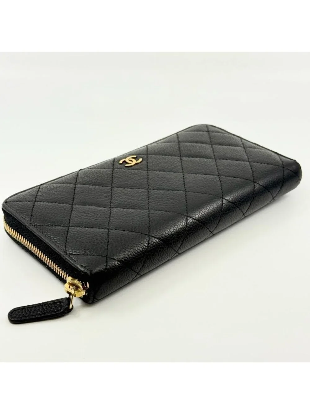 Chanel Quilted Wallet Caviar Leather